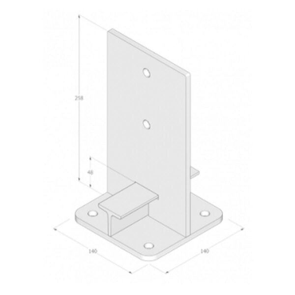 Stützenfuß 140x250x8 mm PUW 140