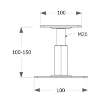 Höhenverstellbarer Pfostenträger 100-130 mm PR