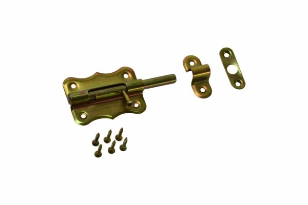 Grendelriegel mit Knopf und Schlaufe Riegelverschluss 70x50 mm