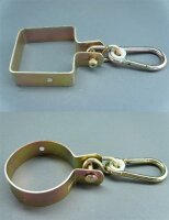 Schaukelschelle für Quadratholz mit Karabinerhaken  90x90 mm