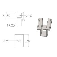 PV Mittelklemme / Zentralklemme Alu silber