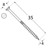 Holzschrauben Großpack 30- 400 mm Senkkopf TX T20 4x35 mm - 200 Stk.