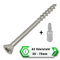 Terrassenschrauben A2 Edelstahl Senkkopf Großpack 4,2 x 45 mm - 200 Stk.
